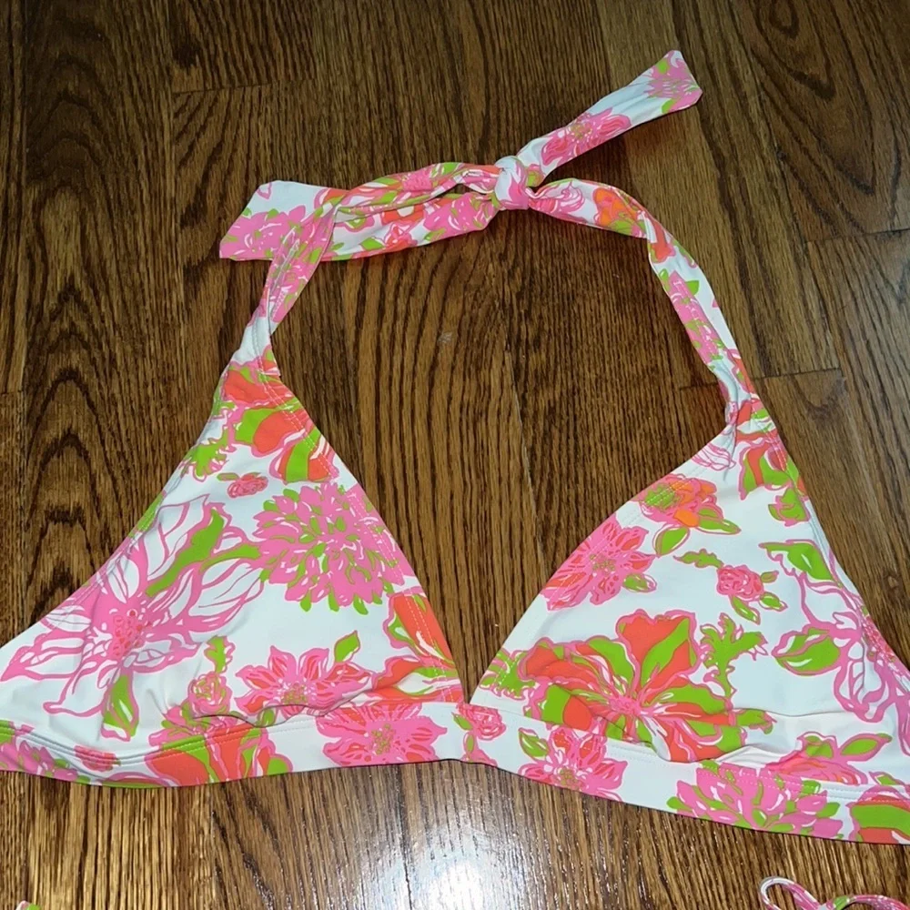 Lilly Pulitzer bikini set in Truly unruly & reversible matching coverup EUC L - Picture 3 of 11